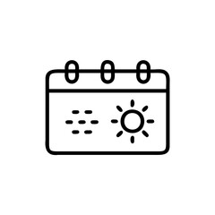 Weather calendar icon showing sun clouds handdrawn forecast