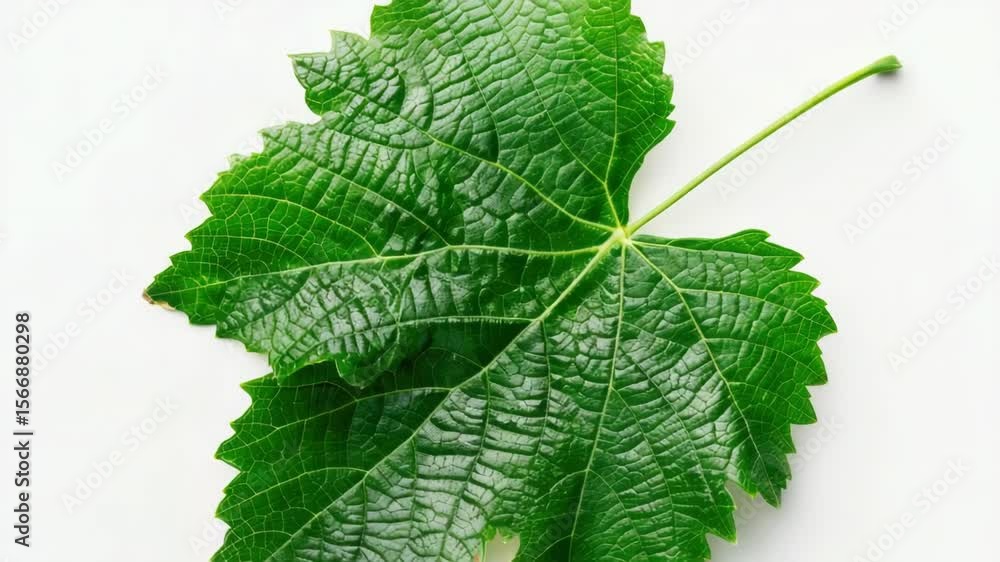 Poster A detailed view of a single leaf on a white background