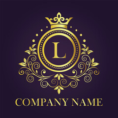 Letter  luxury gold logo concept