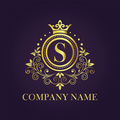 Letter  luxury gold logo concept