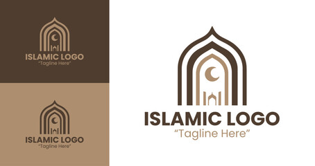 Timeless Modern Islamic Logo Design with Brown Color Scheme for Professional Branding
