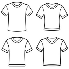 Tee Shirt Coloring Page &ndash; Blank T-Shirt Outline Illustration for Kids and Designers