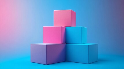 Obraz premium colorful stacked cubes for modern design and creativity showcase