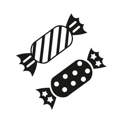 Two wrapped candies with patterns candy sweets