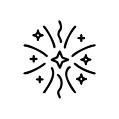 Handdrawn starburst with star shapes curved lines on a stars explosion