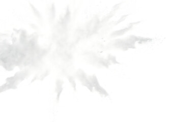 white powder or flour explosion isolated on white background PNG, AI GENERATED