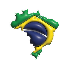 Brazil 3D Flag and Map