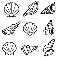 A clean and modern set of shell marks for creating a beautiful and memorable brand logo