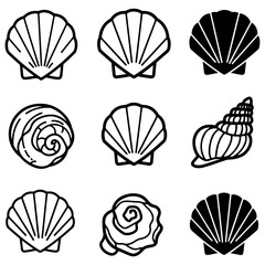 A massive collection of seashell icons, providing endless creative options with its diverse range of design styles and species