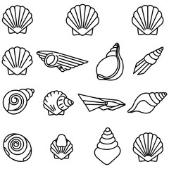 A beautiful variety of shell graphics for creating seamless patterns for fabric, wallpaper, or wrapping paper
