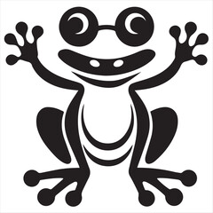 Minimal Frog Logo Design – Silhouette Style Vector Illustration for Eco Brand, Nature-Themed Identity, Modern Animal Logo Concept