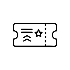 Handdrawn ticket with star dotted line on vector