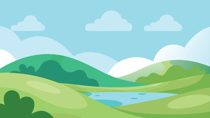 Serene mountain landscape silhouette with rolling hills under a clear sky