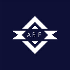 Modern Geometric Logo with ABF Text on Dark Blue Background
