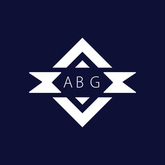 Modern Geometric Logo with ABG Text on Dark Blue Background