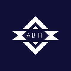 Modern Geometric Logo with ABH Text on Dark Blue Background