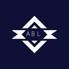 Modern Geometric Logo with ABL Text on Dark Blue Background
