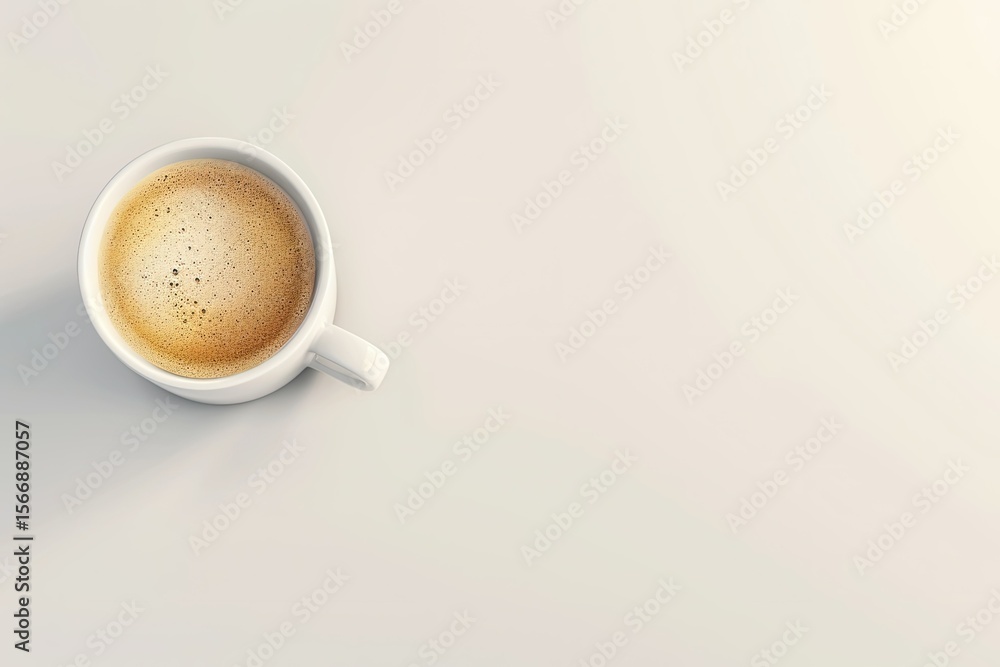 Fototapete High Definition View of Cup of Coffee on a White Background 3D Rendering