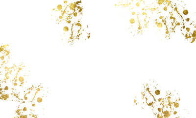 Glitter Gold, Stroke Gold. Gold Foil, Gold splatter on transparent background. Festive background with gold glitter and confetti for celebration with glowing golden particles.