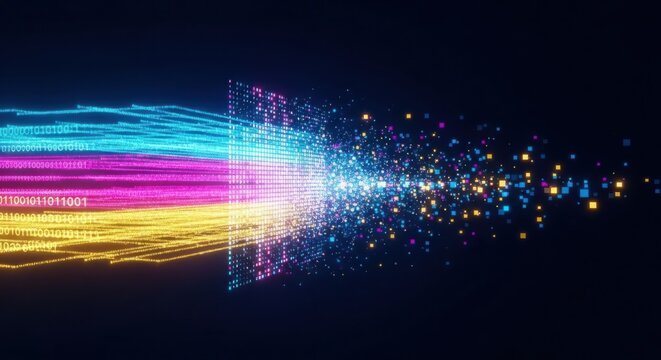 Digital data transformation and dispersal with binary code streams