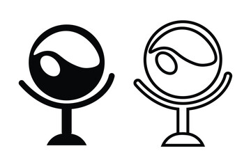 Elegant Globe Icon Set Solid and Outline Versions for Design Projects