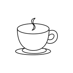 Coffee cup icon set. Cups of coffee tea collection. Hot drink icon. Disposable cup. Minimalist black coffee cup icon with steam, perfect for branding, menus, or digital products.