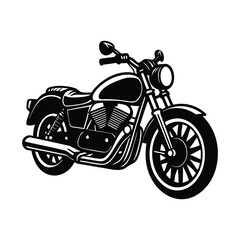 Fototapeta premium Black and White Classic Motorcycle Silhouette Vector