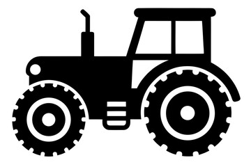 Obraz premium Tractor Silhouette Vector Farm Vehicle Icon