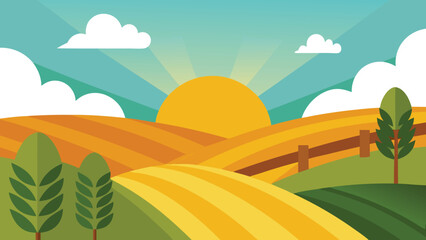 Fototapeta premium Serene mountain landscape silhouette under a colorful sky