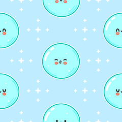 A delightful seamless pattern featuring adorable happy bubble characters.