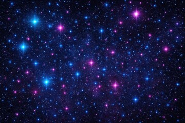 Riga, Latvia 05-09-2024 A cosmic tapestry of stars in shades of blue and pink, set against a black backdrop, symbolizing the vastness and mystery of the universe