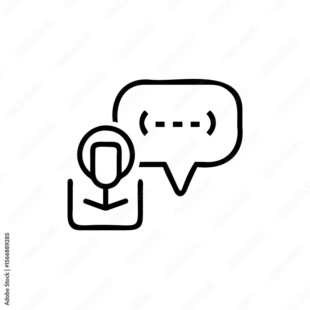 Poster line a person icon speech bubble with three dots on user profile