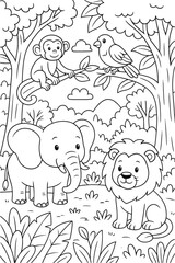 Animal World Coloring Pack for Kids – Zoo, Sea, Forest and Safari Creatures