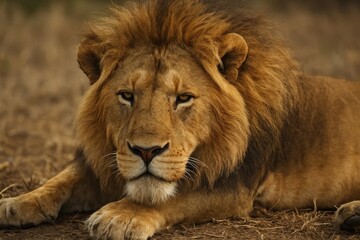 Riga, Latvia 05-09-2024 A Lion in Repose
