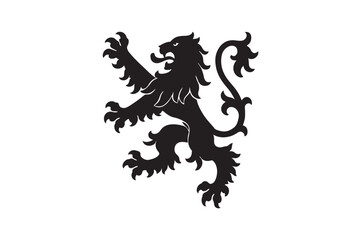 scottish lion rampant silhouette vector art illustration on white background