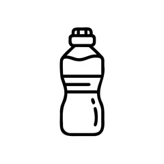 Outline a water bottle with a cap on a simple design drink liquid