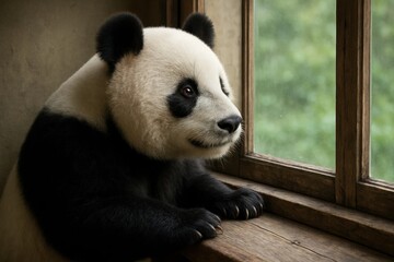 Obraz premium Riga, Latvia 05-09-2024 A Moment of Reflection by the Window