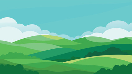 Serene rolling hills landscape at sunset with a subtle gradient effect