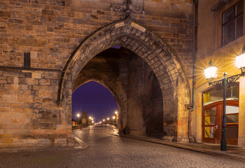 Old Town Bridge Tower Arch in Prague Czech Republic