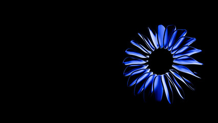 4k Seamless Loop, Abstract Waving Glass Flower, Futuristic 3D Animation, Elegant Motion Background