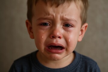 Riga, Latvia 05-09-2024 A Child's Tears Tell a Story of Sorrow and Longing