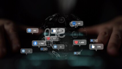 Social media marketing strategy with engagement metrics. Social marketing boosts media visibility....