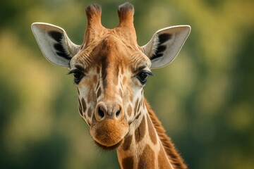 Obraz premium Riga, Latvia 05-09-2024 A Serene Moment with a Giraffe