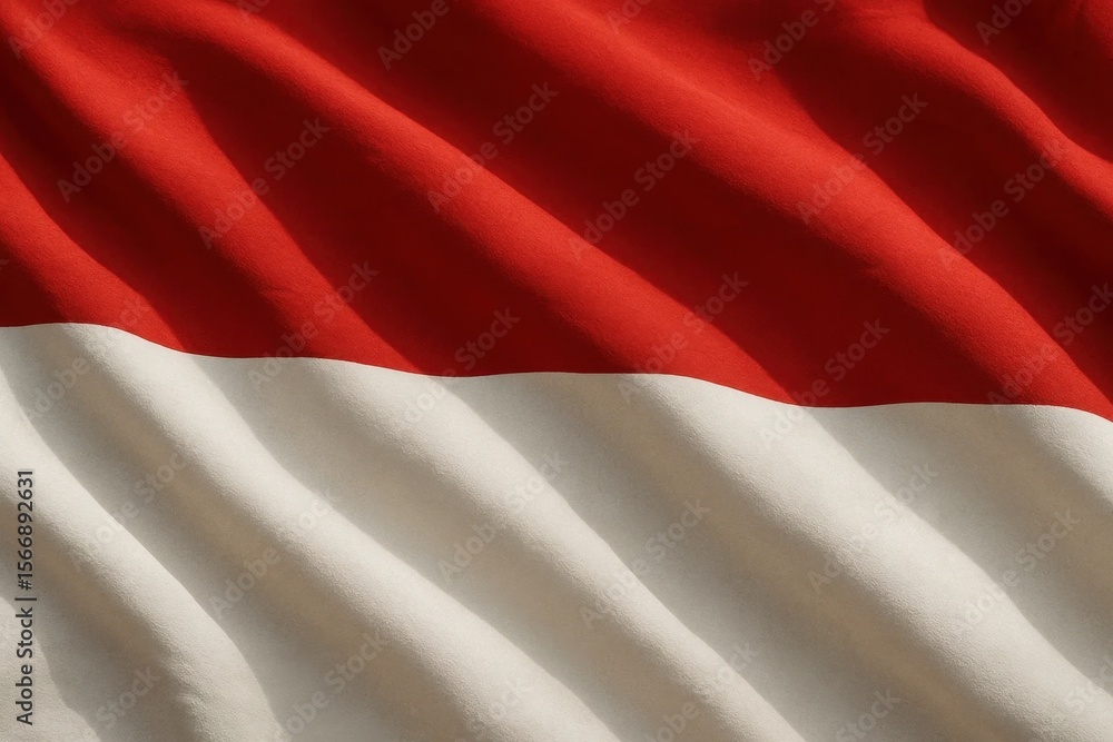 Poster riga, latvia 05-09-2024 the vibrant red and white stripes of the indonesian flag create a dynamic vi