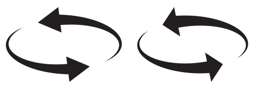 rotating arrow vector icon for 360 degrees clockwise icon for apps and website