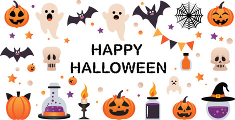 Fototapeta premium Halloween set vector shape