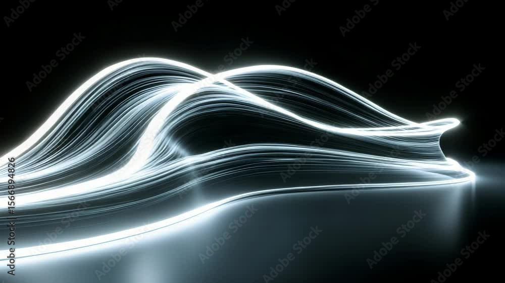 Poster futuristic light trails creating dynamic abstract visuals for digital art