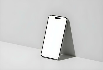 Minimalist Smartphone Mockup on Rocks with Vibrant Blue Background – Modern Digital Product Display

