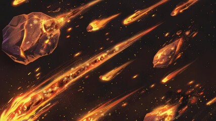 A group of rocks in mid-air, suspended by unknown forces