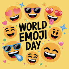 A vibrant and cheerful illustration celebrating World Emoji Day